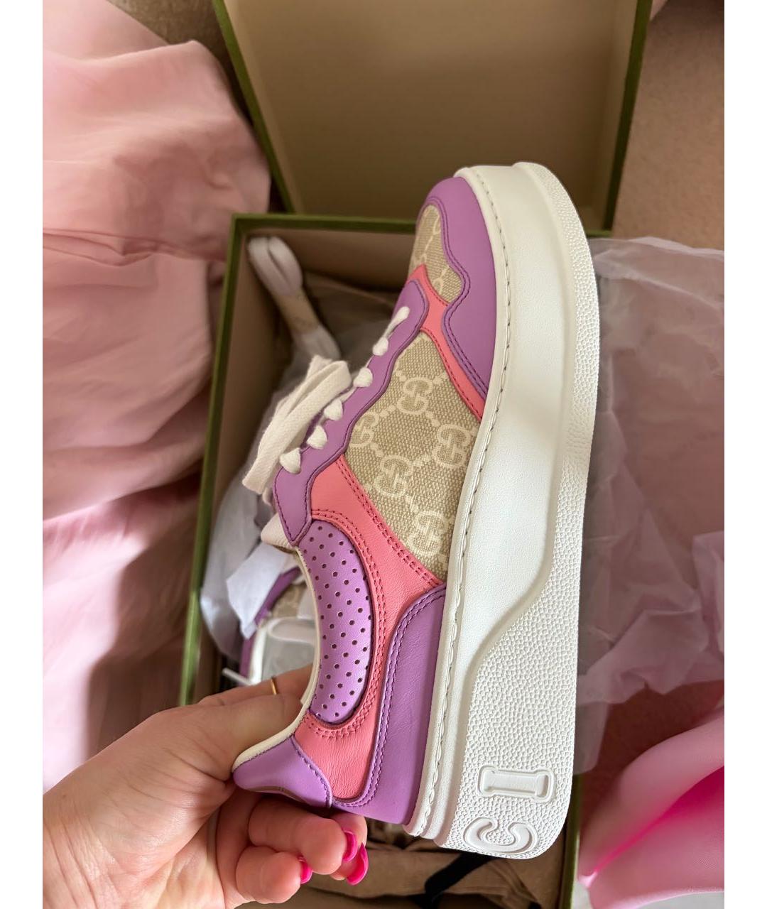 GUCCI Мульти кроссовки из лакированной кожи, фото 5