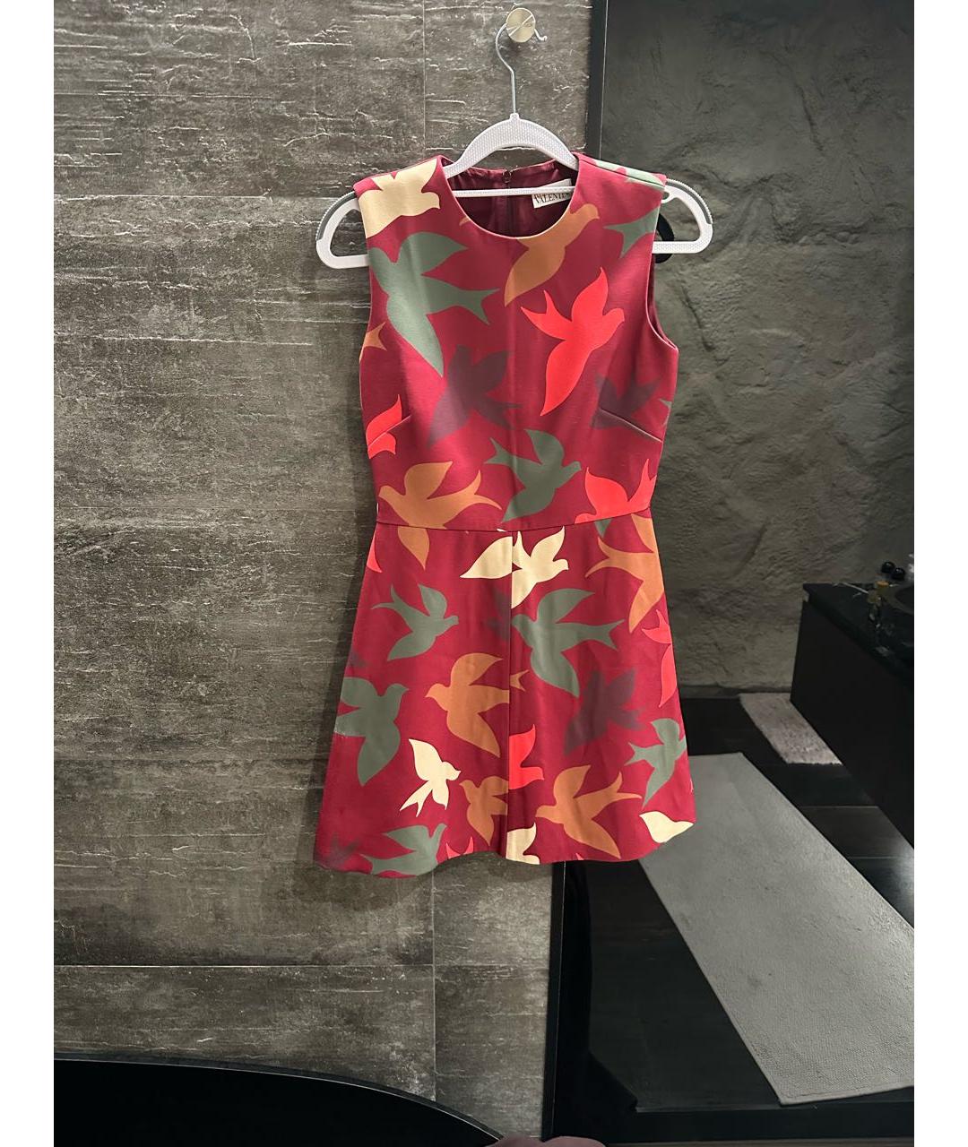 RED VALENTINO Бордовое полиэстеровое повседневное платье, фото 4