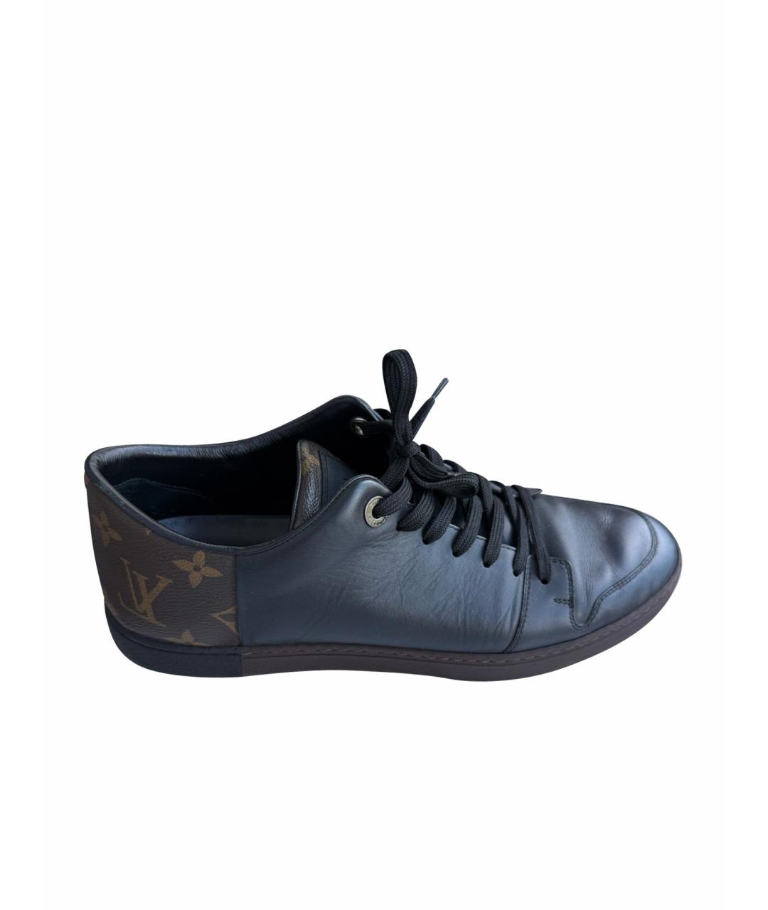 LOUIS VUITTON Черные кожаные низкие кроссовки / кеды, фото 4