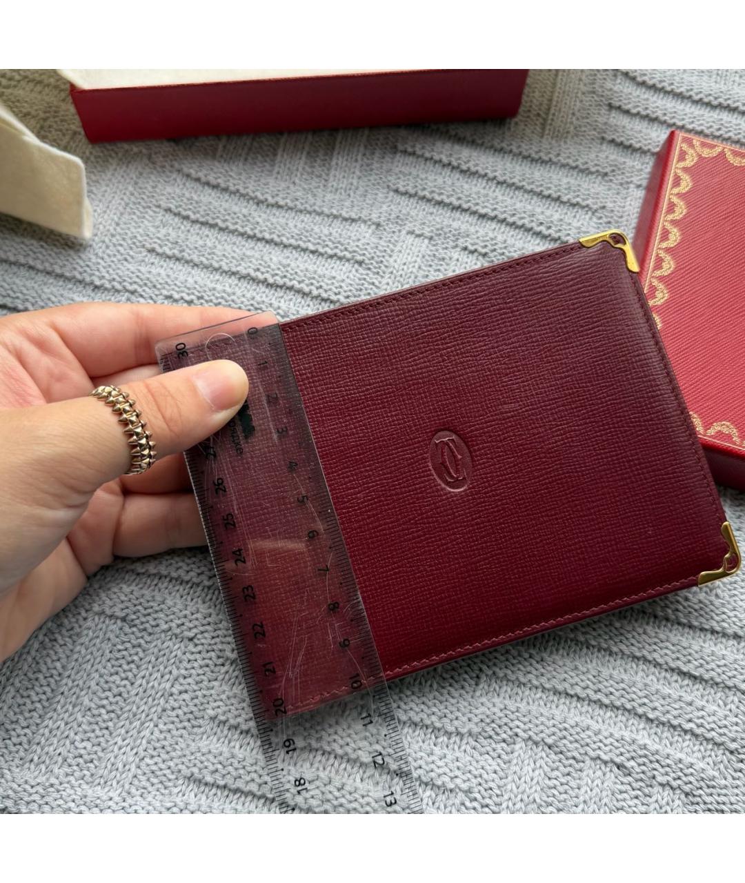 CARTIER Бордовый кожаный кошелек, фото 8