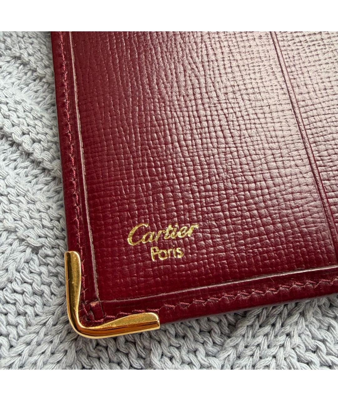 CARTIER Бордовый кожаный кошелек, фото 6