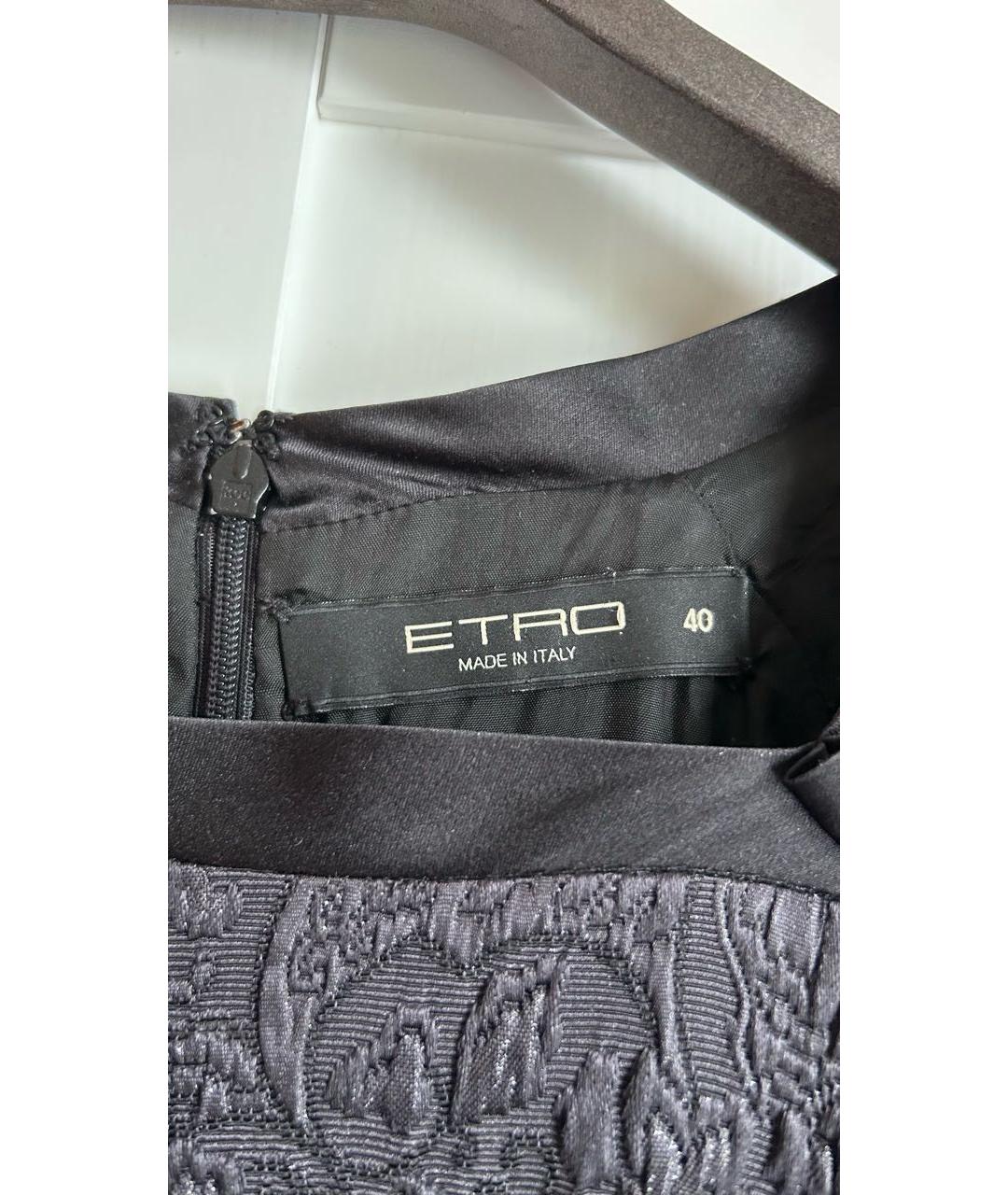 ETRO Черное шелковое коктейльное платье, фото 3