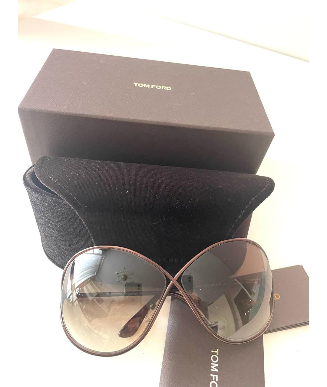 TOM FORD Коричневые пластиковые солнцезащитные очки, фото 4