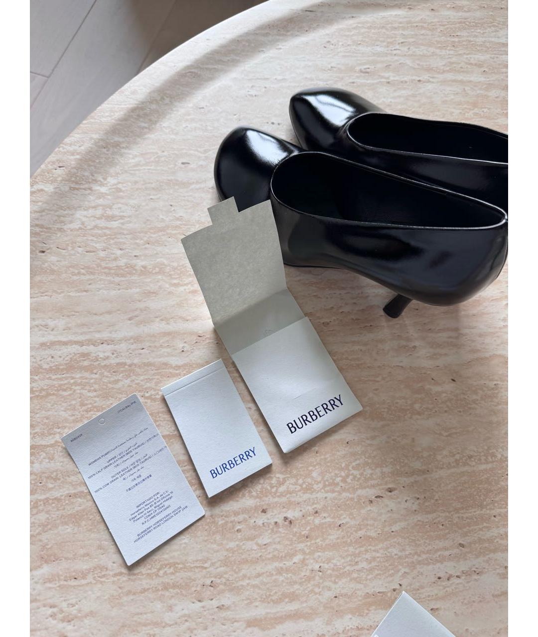 BURBERRY Черные туфли из лакированной кожи, фото 5