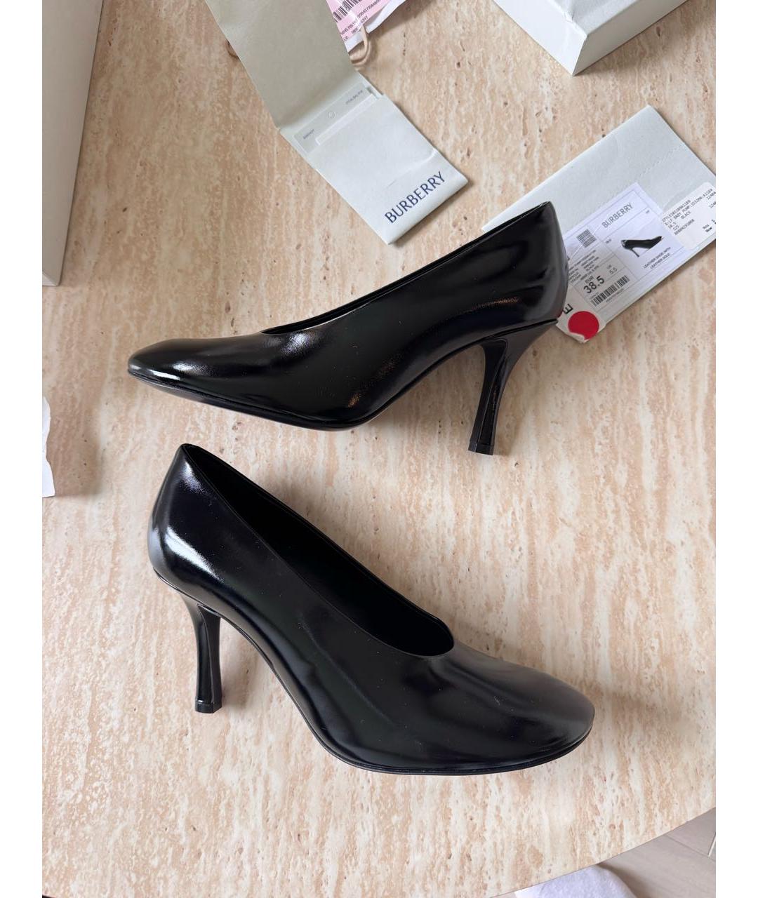 BURBERRY Черные туфли из лакированной кожи, фото 3