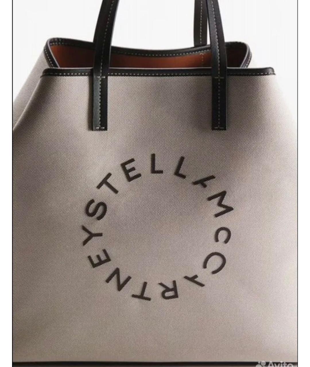 STELLA MCCARTNEY Бежевая тканевая сумка тоут, фото 8