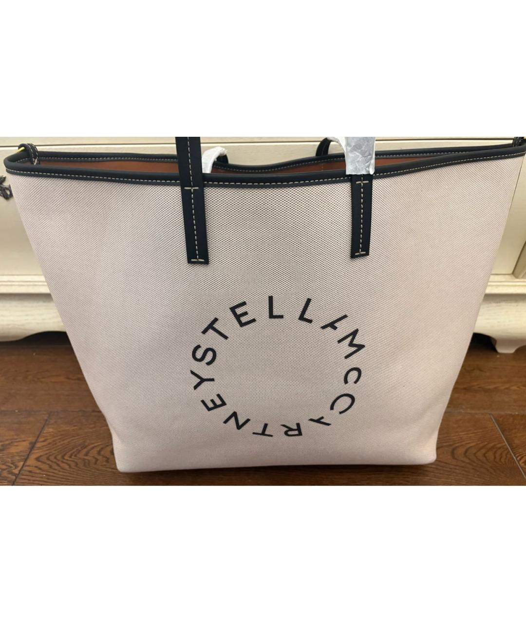 STELLA MCCARTNEY Бежевая тканевая сумка тоут, фото 2
