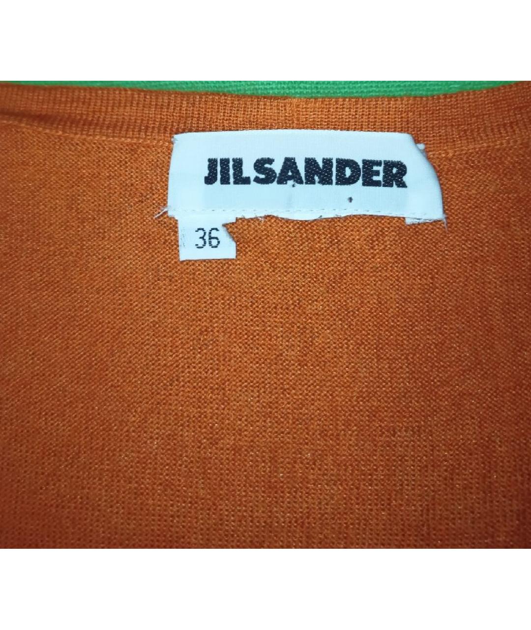 JIL SANDER Оранжевая шелковая жилетка, фото 3