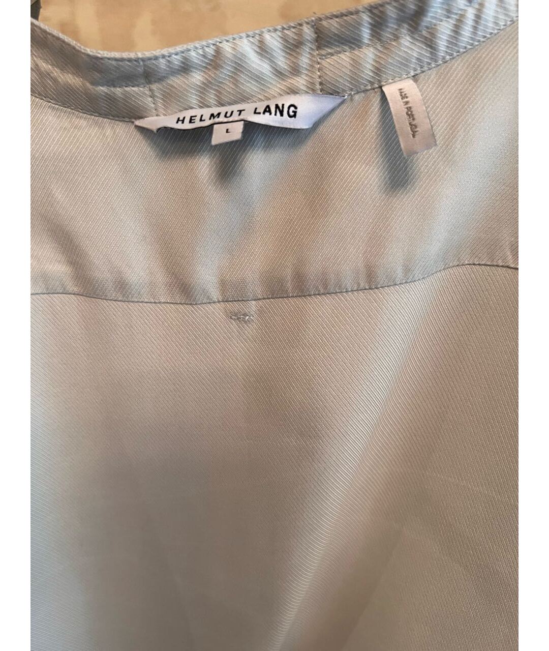 HELMUT LANG Салатовая шелковая рубашка, фото 3