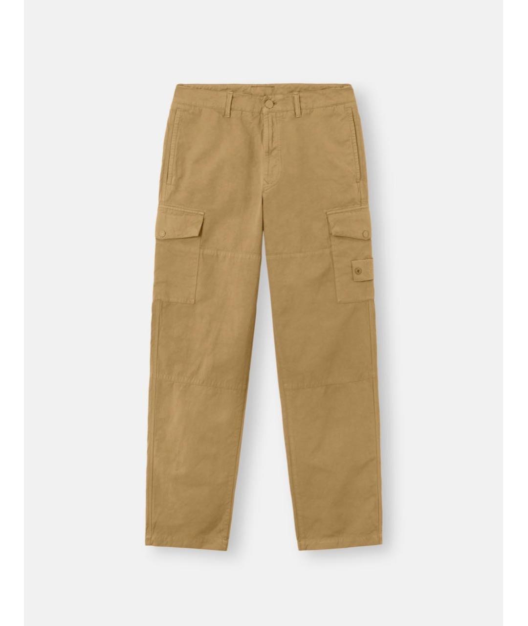STONE ISLAND Бежевые хлопковые повседневные брюки, фото 6