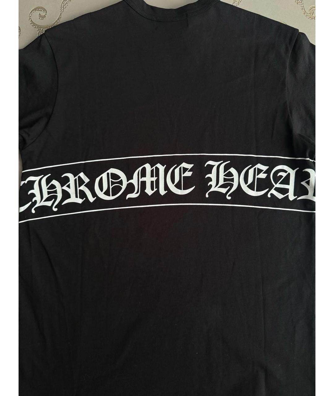 CHROME HEARTS Черная хлопковая футболка, фото 4