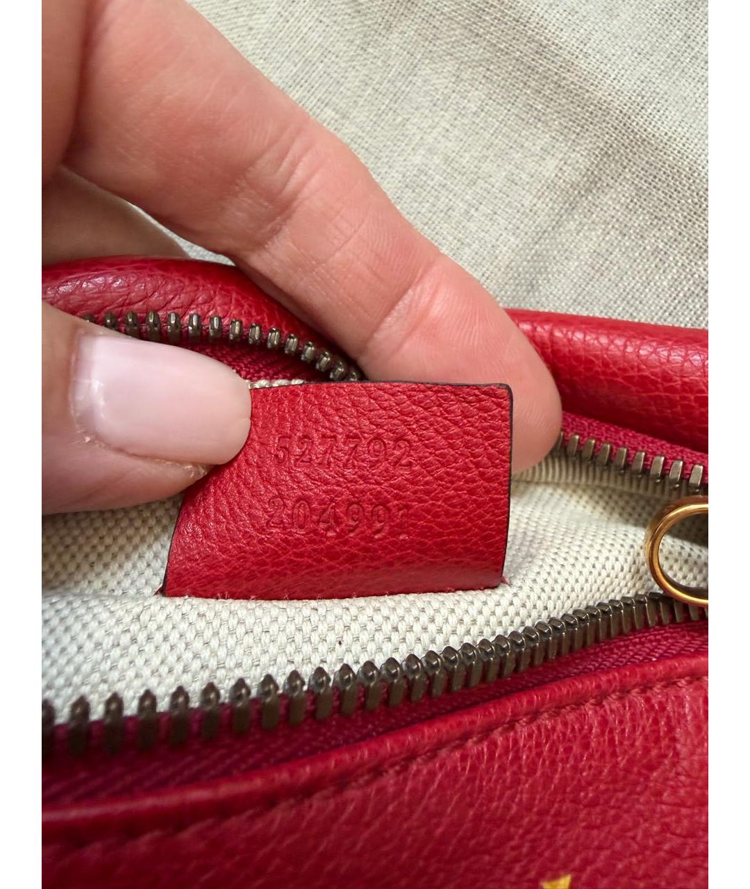 GUCCI Красная кожаная поясная сумка, фото 5