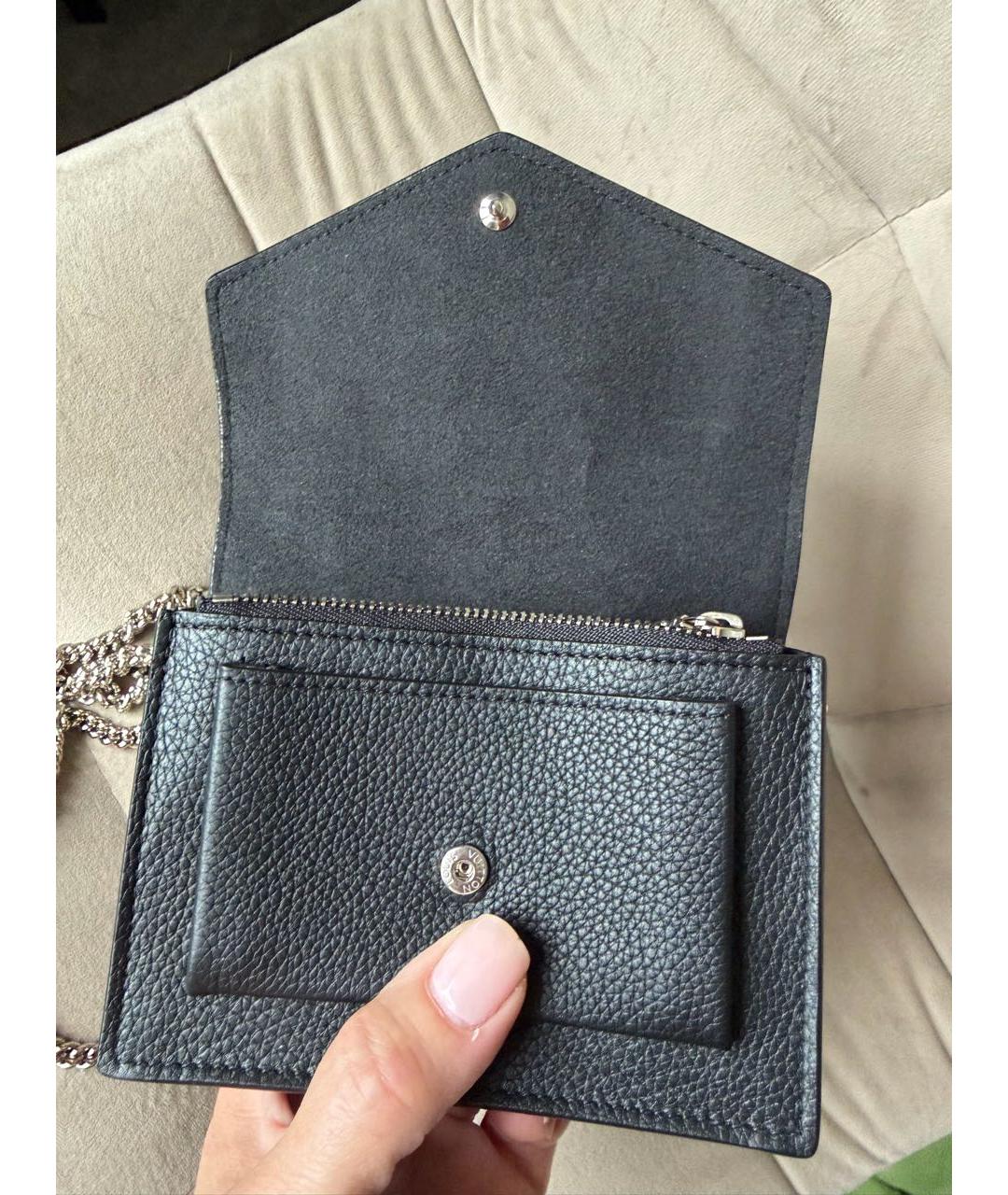 LOUIS VUITTON Черная кожаная сумка через плечо, фото 3