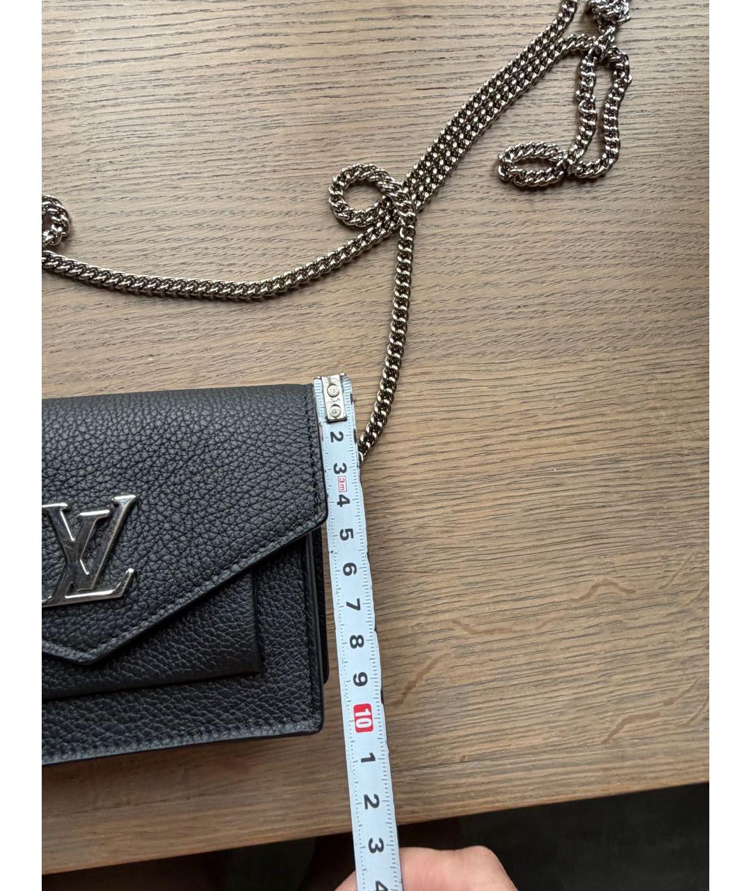 LOUIS VUITTON Черная кожаная сумка через плечо, фото 8
