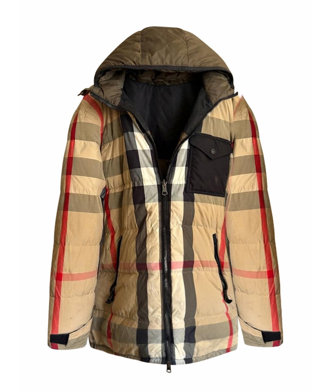BURBERRY Бежевый полиэстеровый пуховик, фото 1