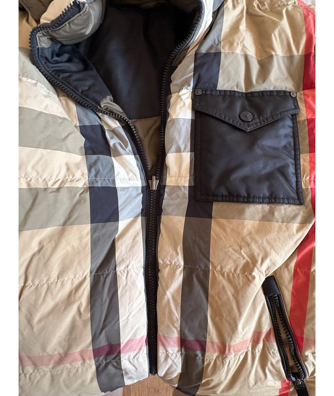 BURBERRY Бежевый полиэстеровый пуховик, фото 4