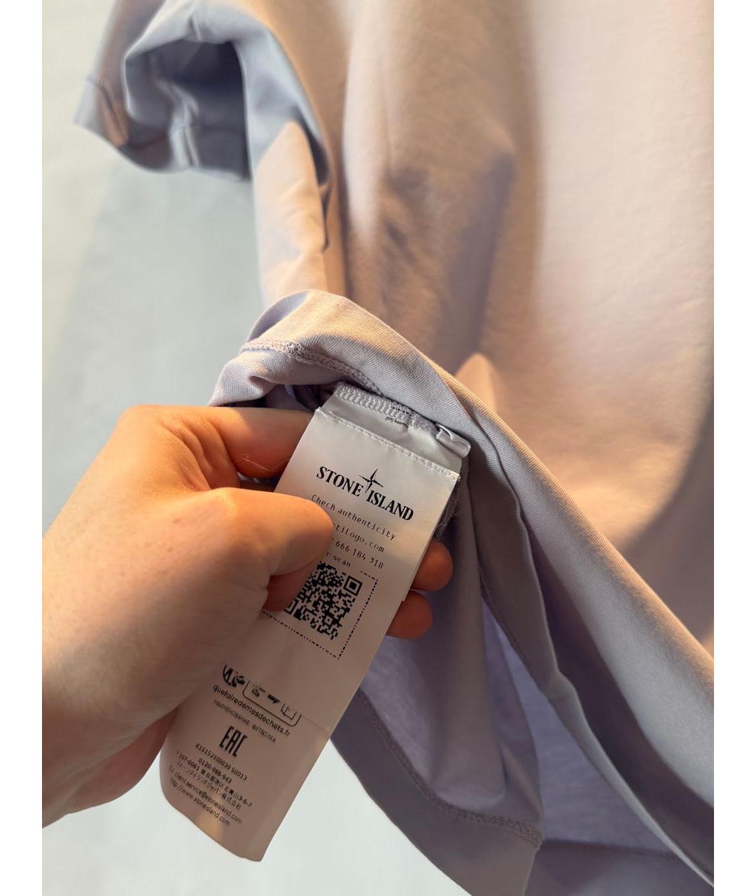 STONE ISLAND Фиолетовая хлопковая футболка, фото 4