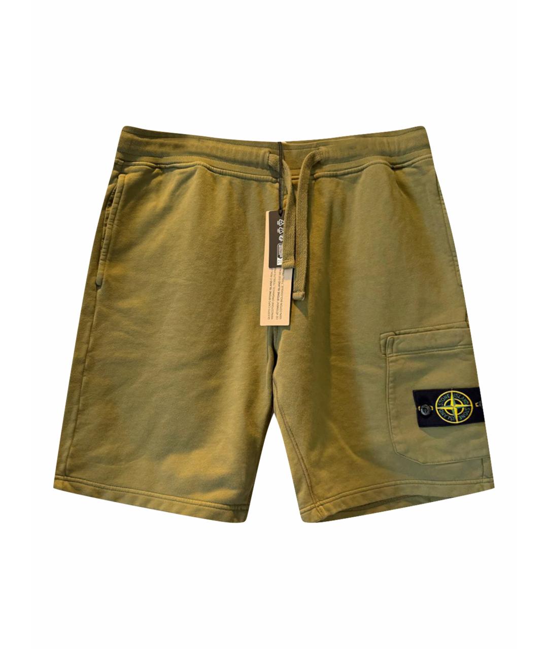 STONE ISLAND Хаки хлопковые шорты, фото 1