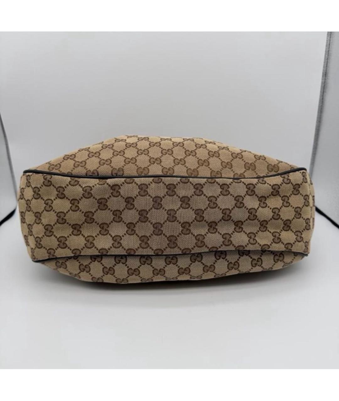 GUCCI Коричневая тканевая сумка с короткими ручками, фото 6