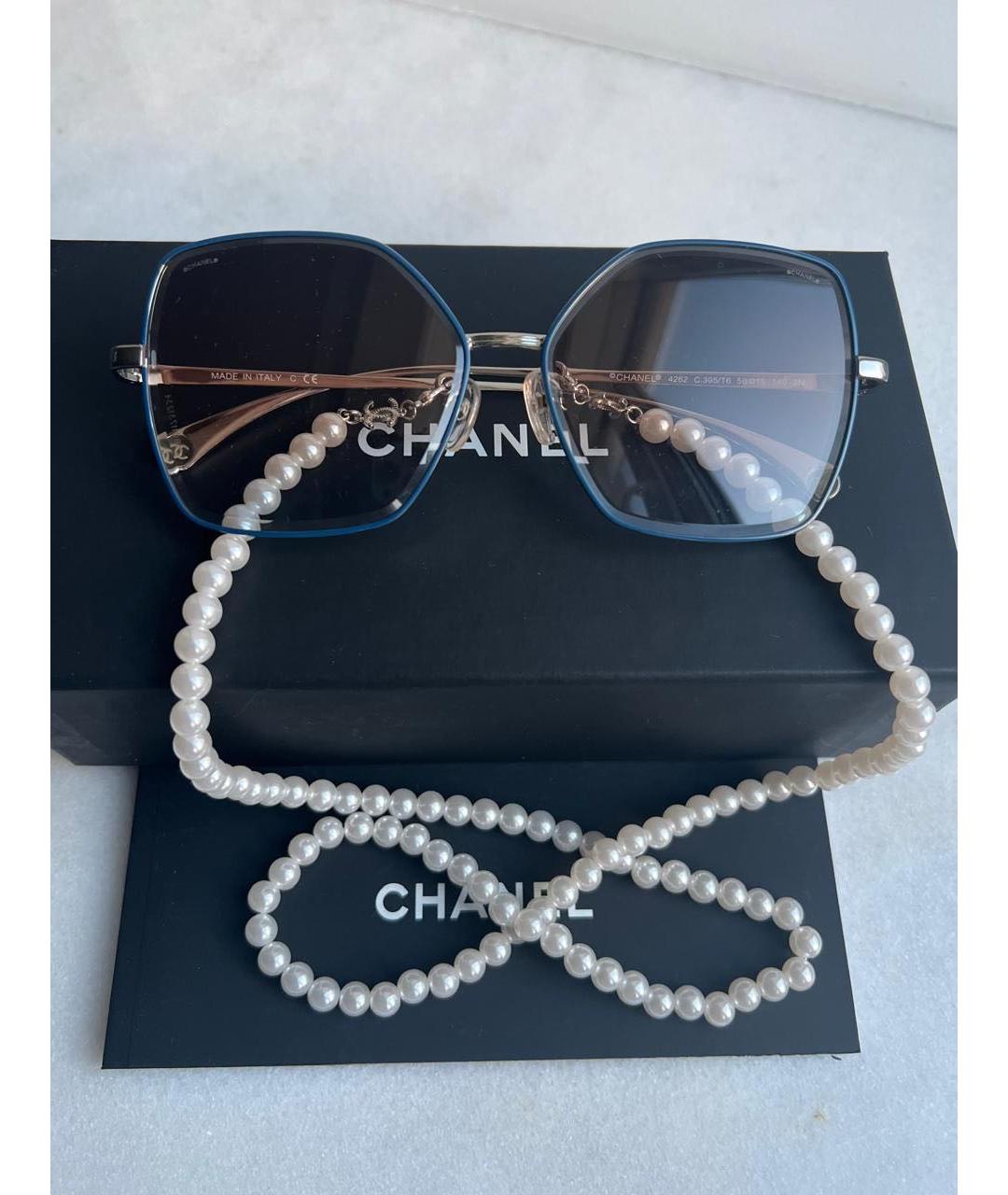 CHANEL Коричневые металлические солнцезащитные очки, фото 7