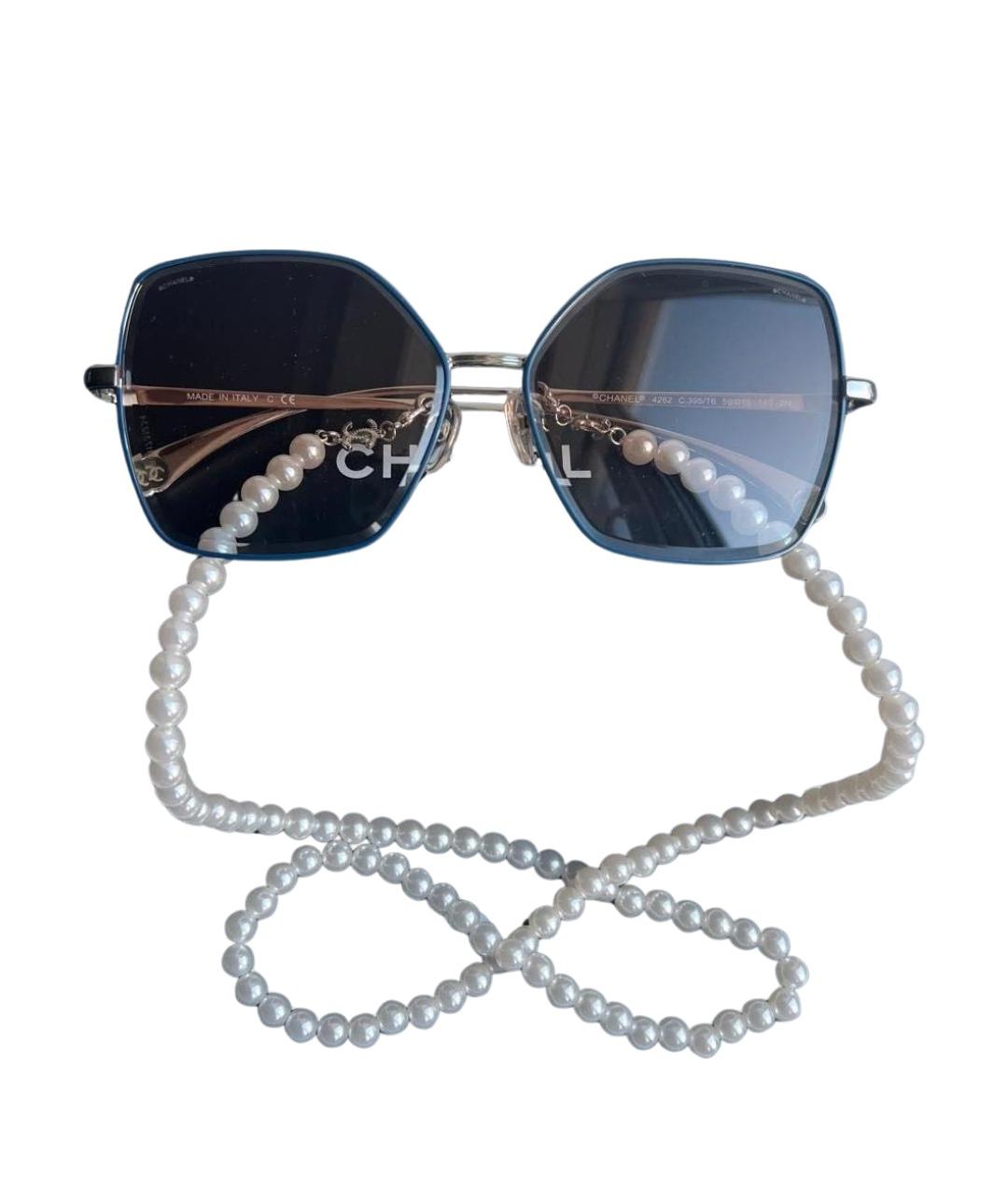 CHANEL Коричневые металлические солнцезащитные очки, фото 1
