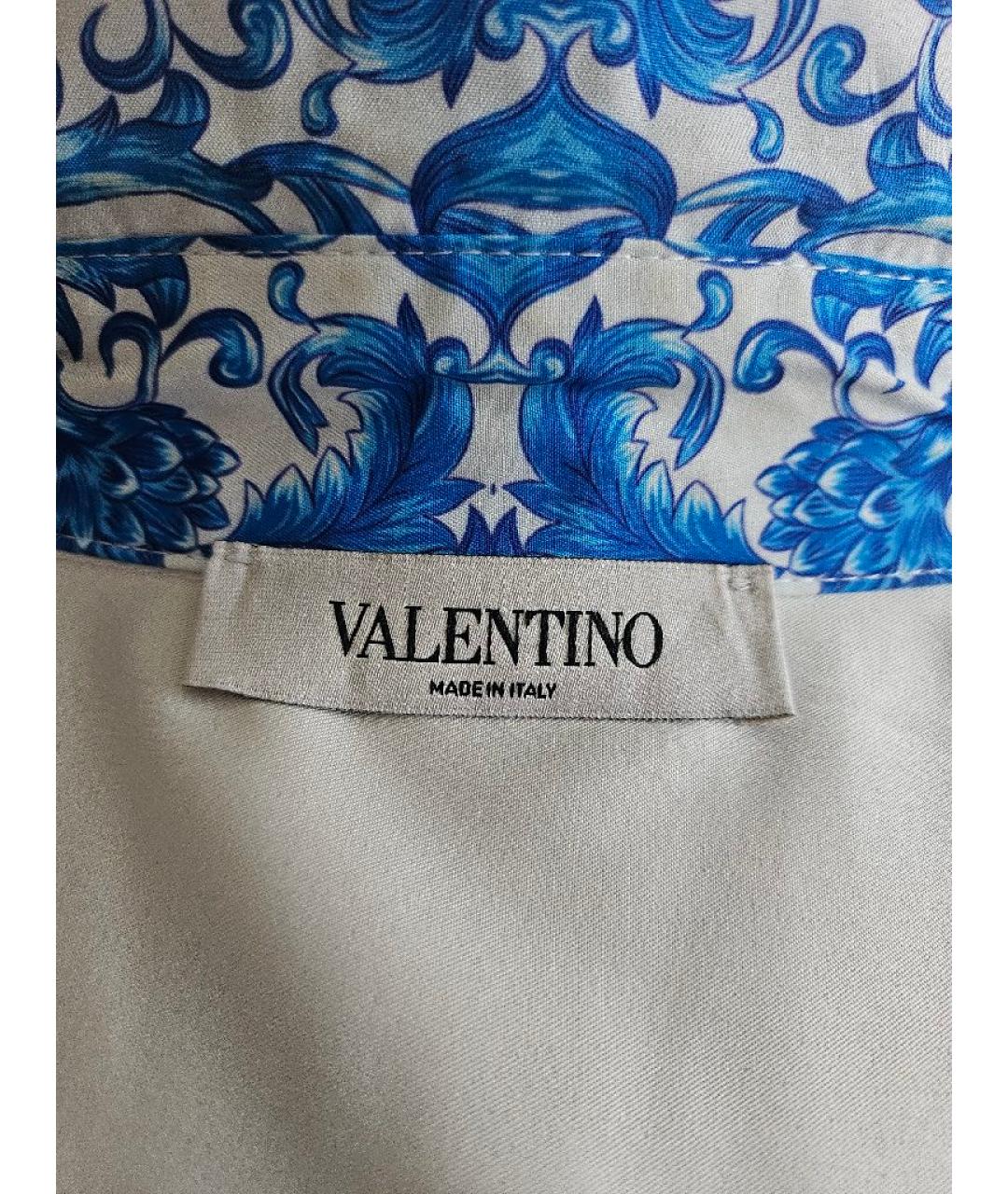 VALENTINO Голубое шелковое повседневное платье, фото 5