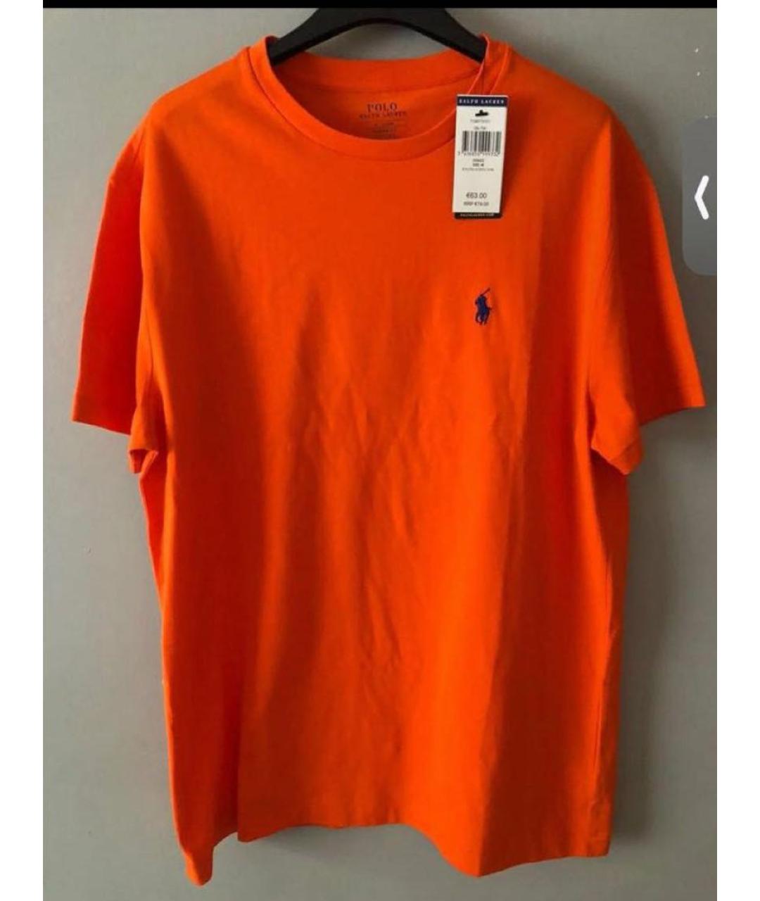 POLO RALPH LAUREN Оранжевая хлопковая футболка, фото 8