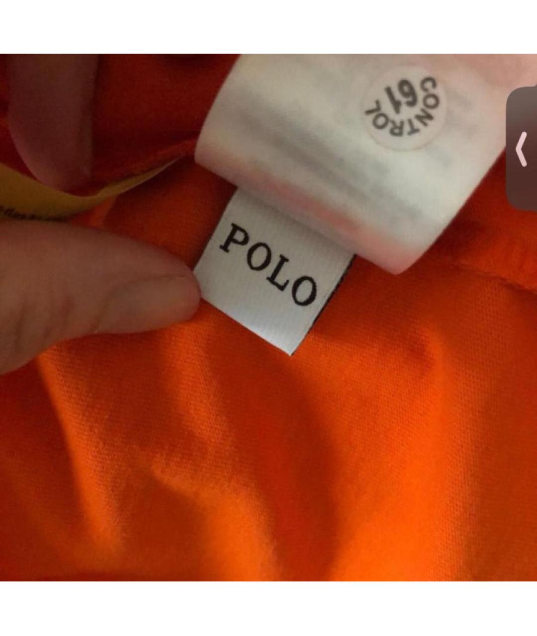 POLO RALPH LAUREN Оранжевая хлопковая футболка, фото 6