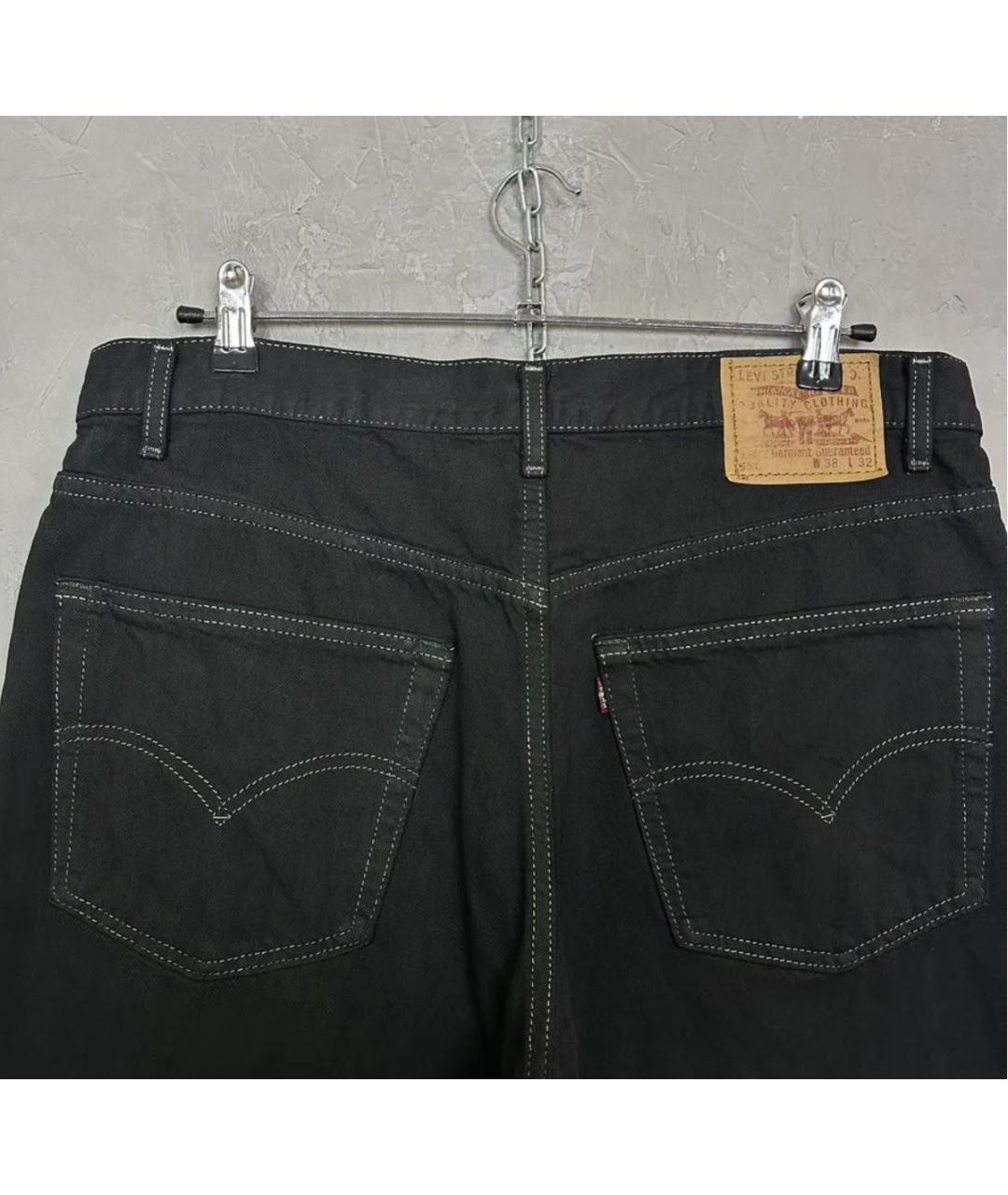 LEVI'S Черные хлопковые прямые джинсы, фото 2