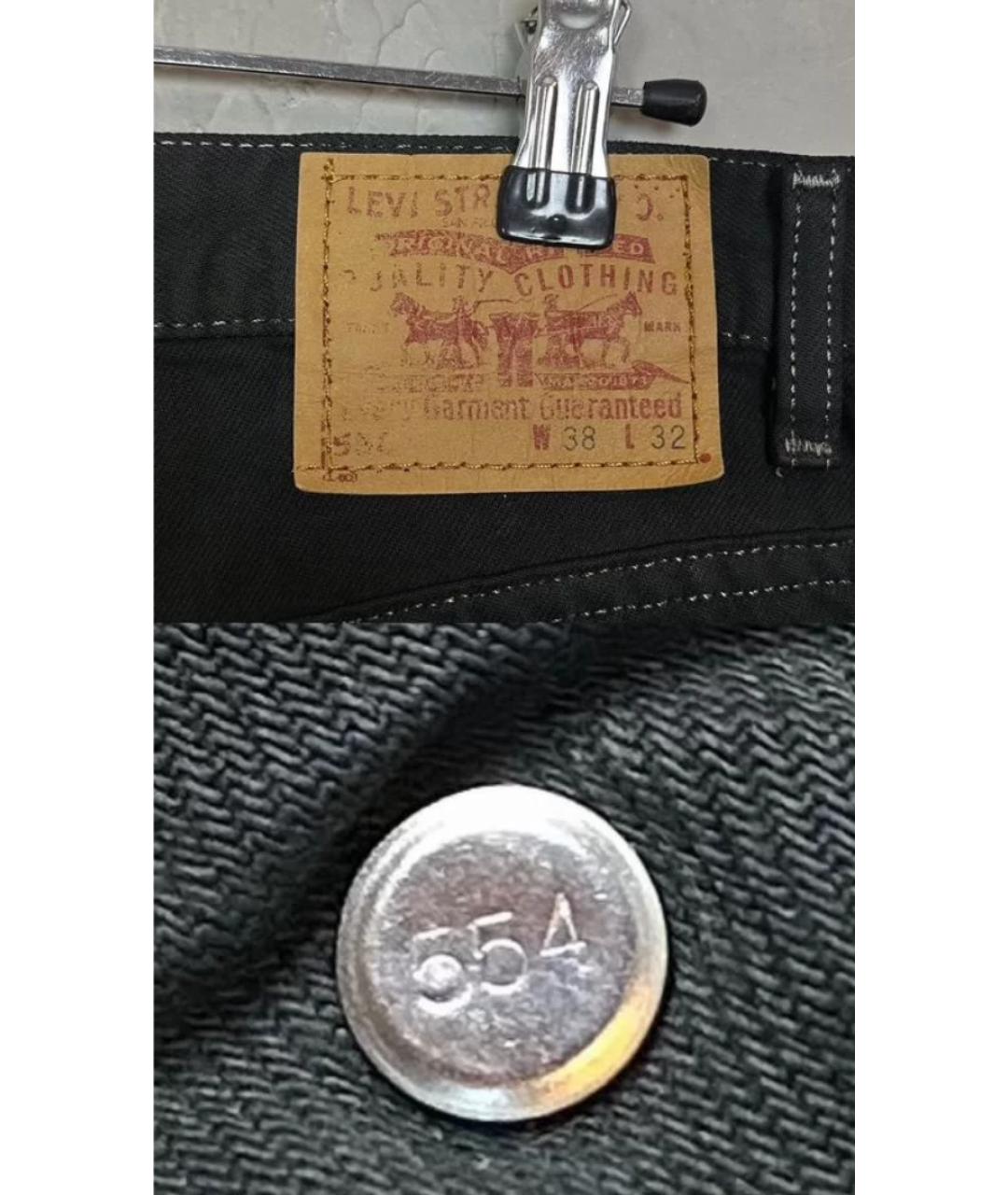 LEVI'S Черные хлопковые прямые джинсы, фото 7