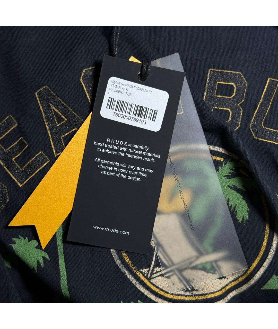 RHUDE Черная футболка, фото 5