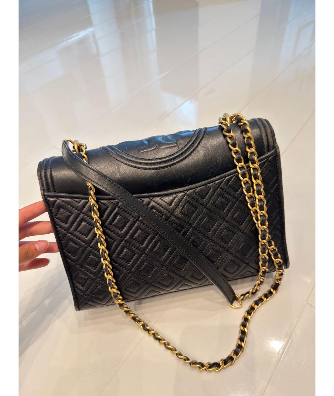 TORY BURCH Черная кожаная сумка через плечо, фото 2