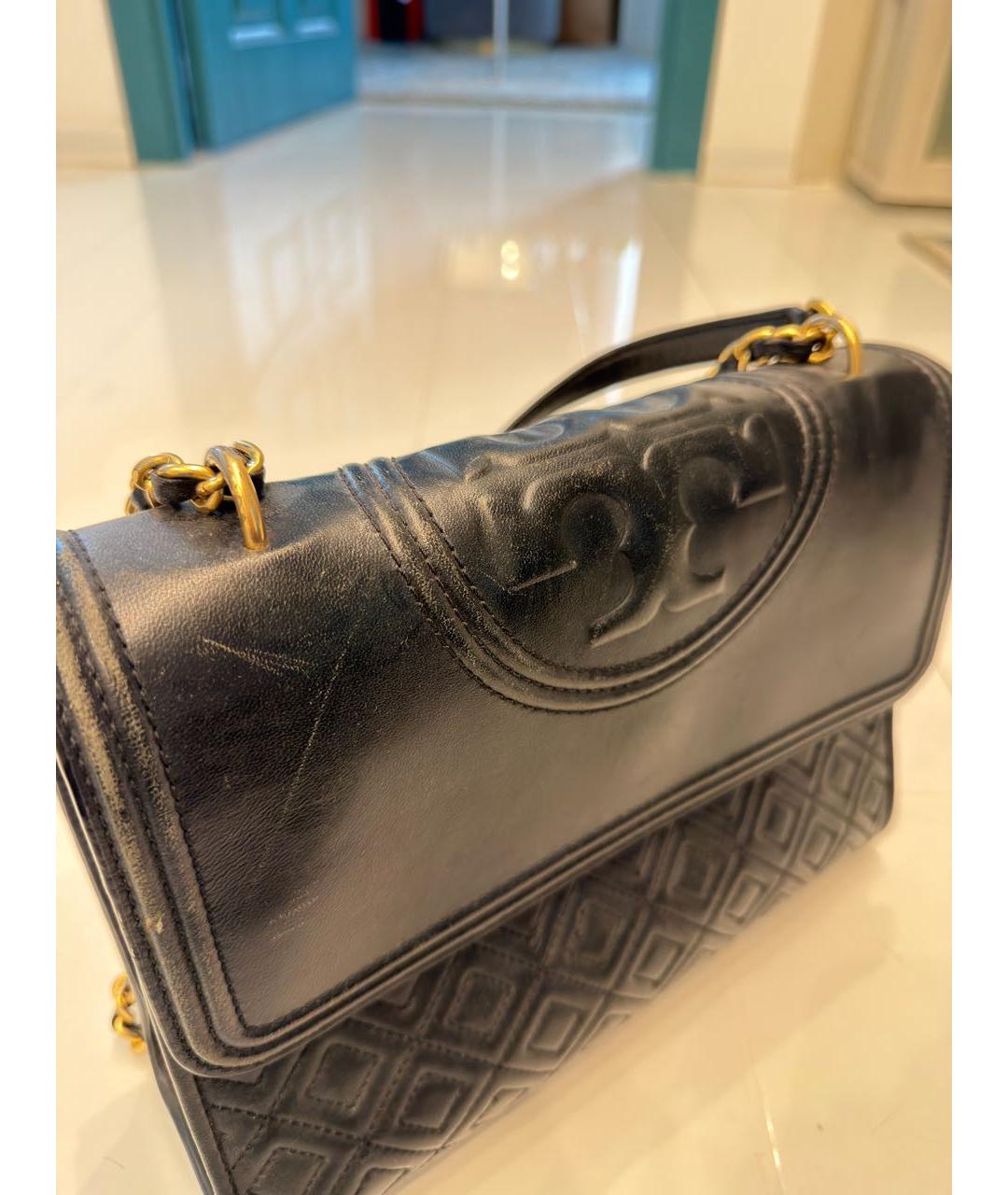TORY BURCH Черная кожаная сумка через плечо, фото 3