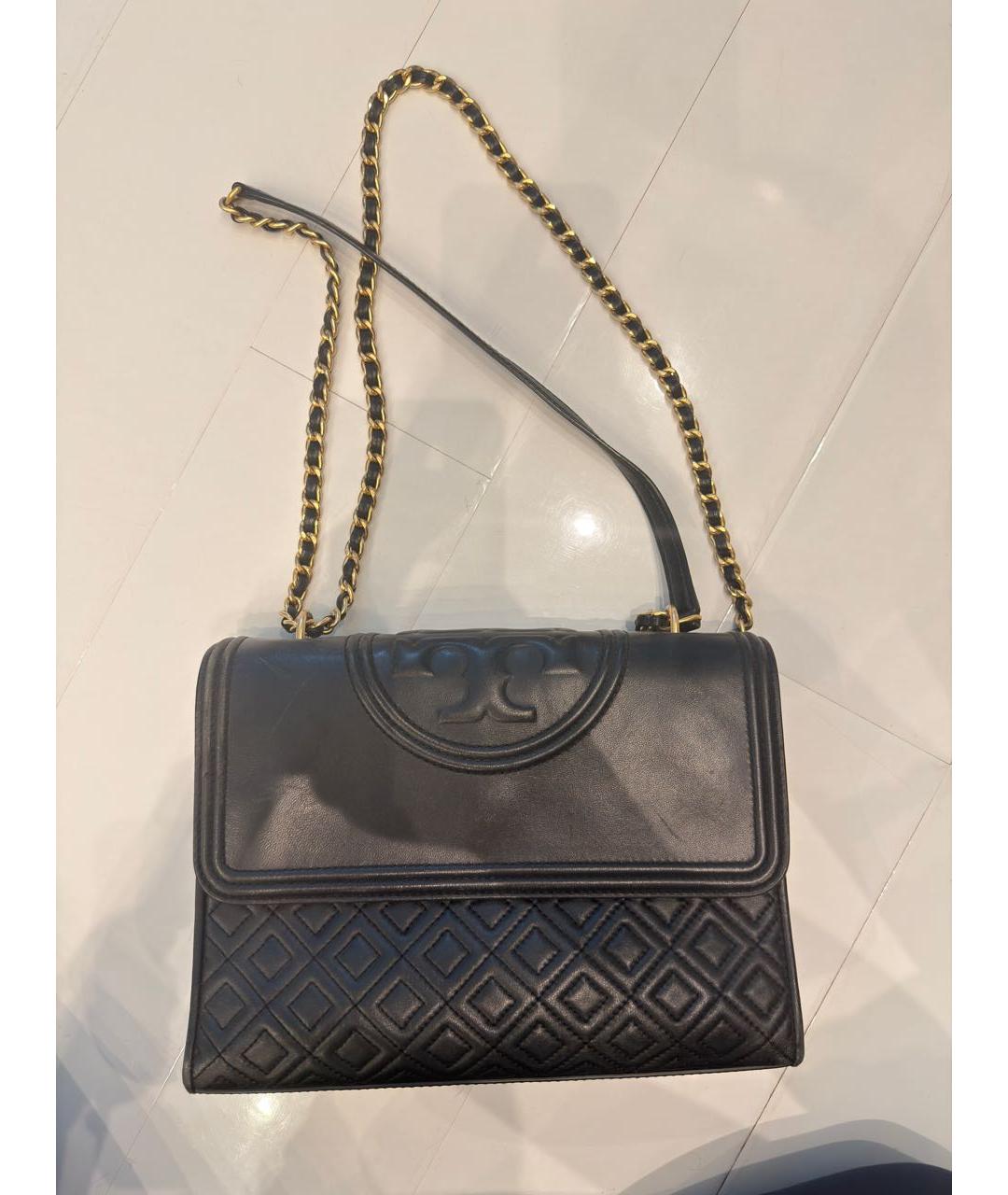 TORY BURCH Черная кожаная сумка через плечо, фото 4