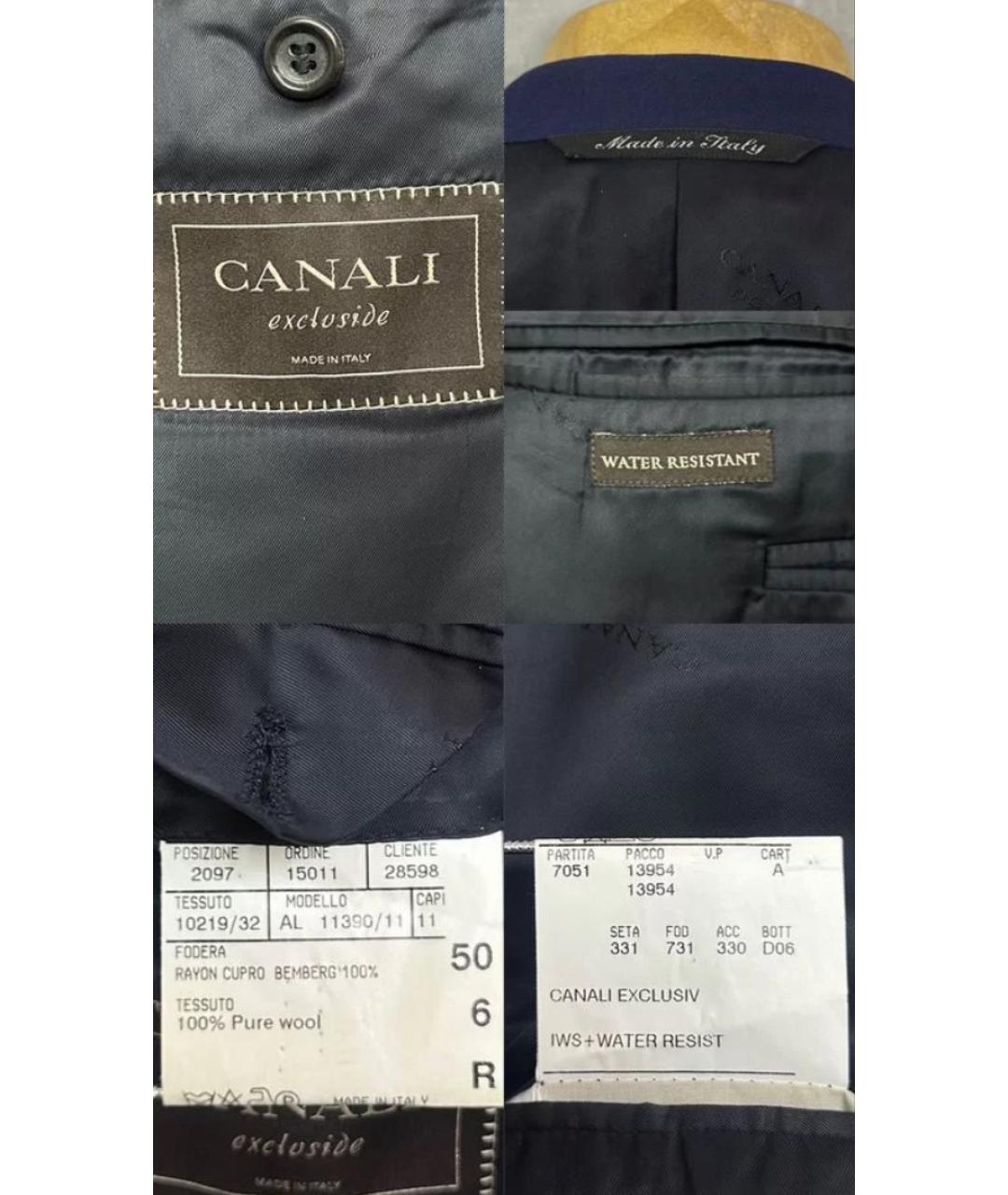 CANALI Темно-синий шерстяной пиджак, фото 8