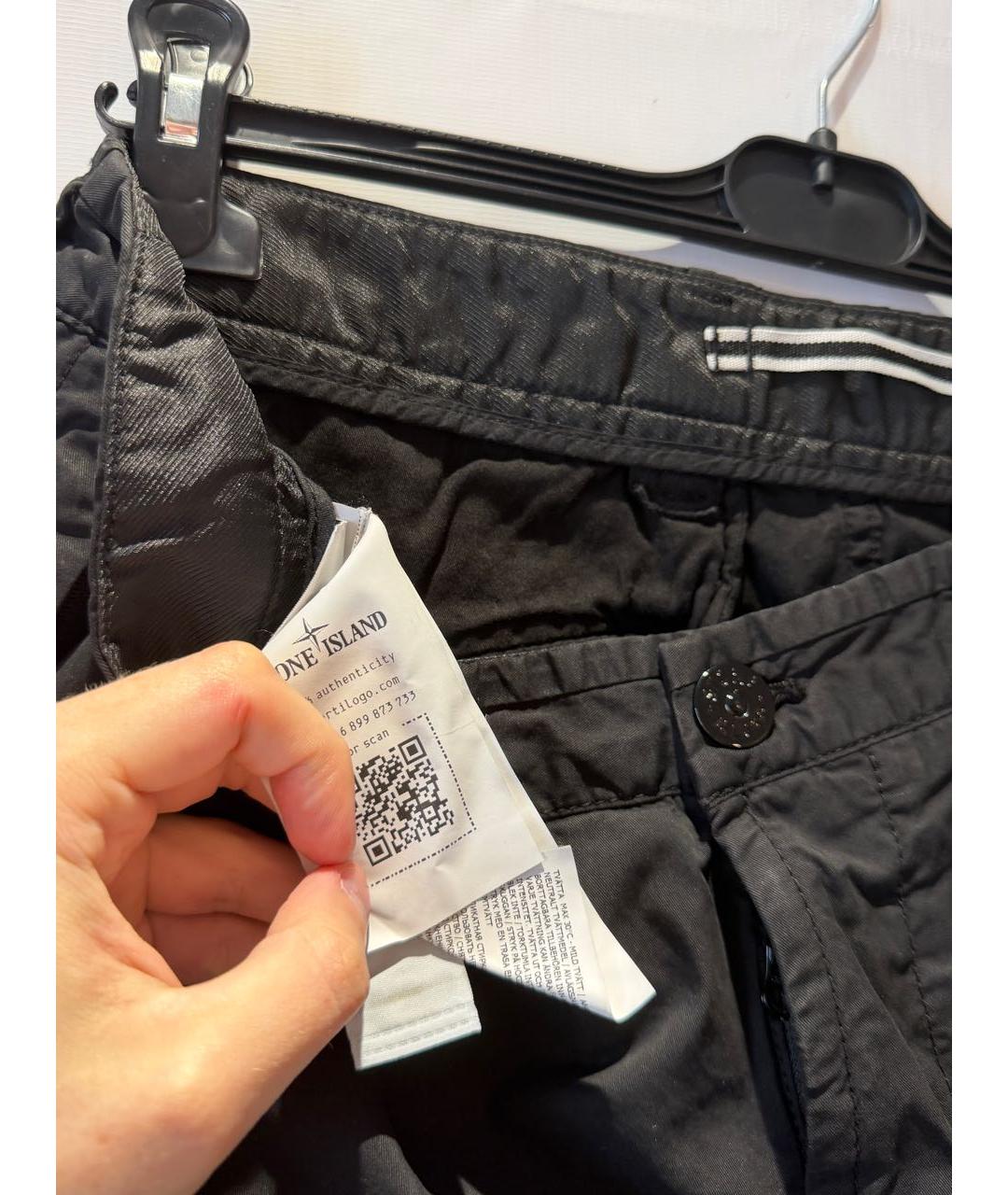 STONE ISLAND Черные хлопковые шорты, фото 4
