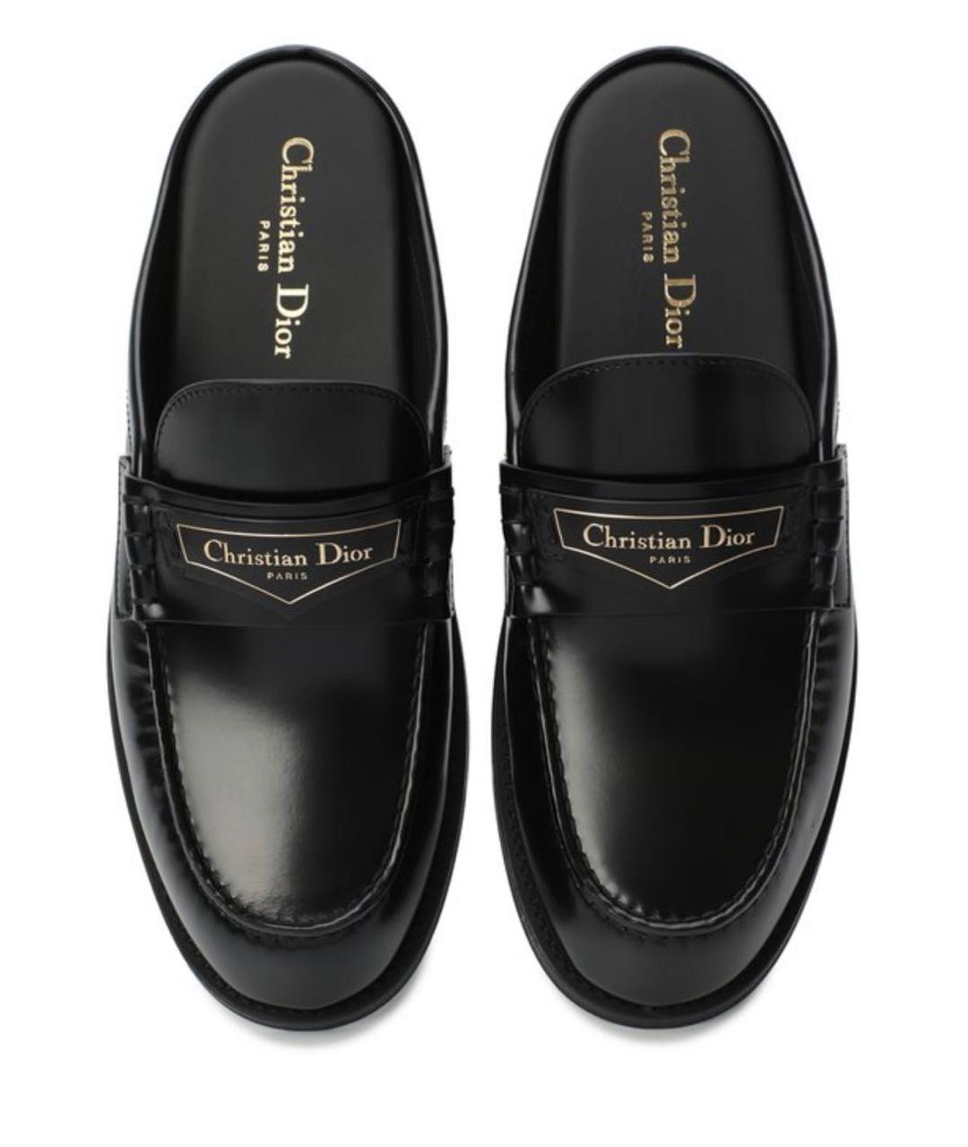 CHRISTIAN DIOR Черные мюли из лакированной кожи, фото 2