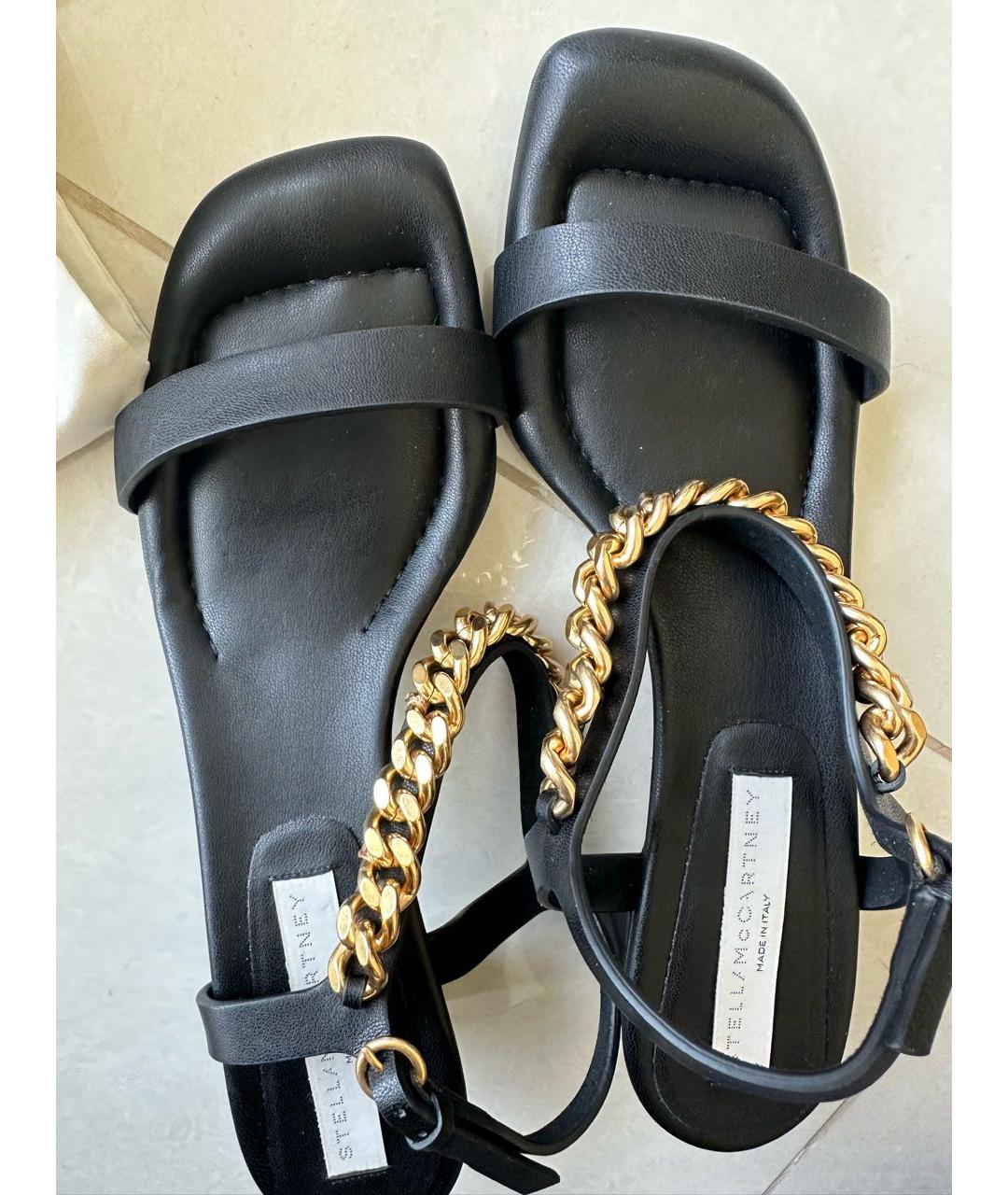 STELLA MCCARTNEY Черные босоножки из искусственной кожи, фото 4