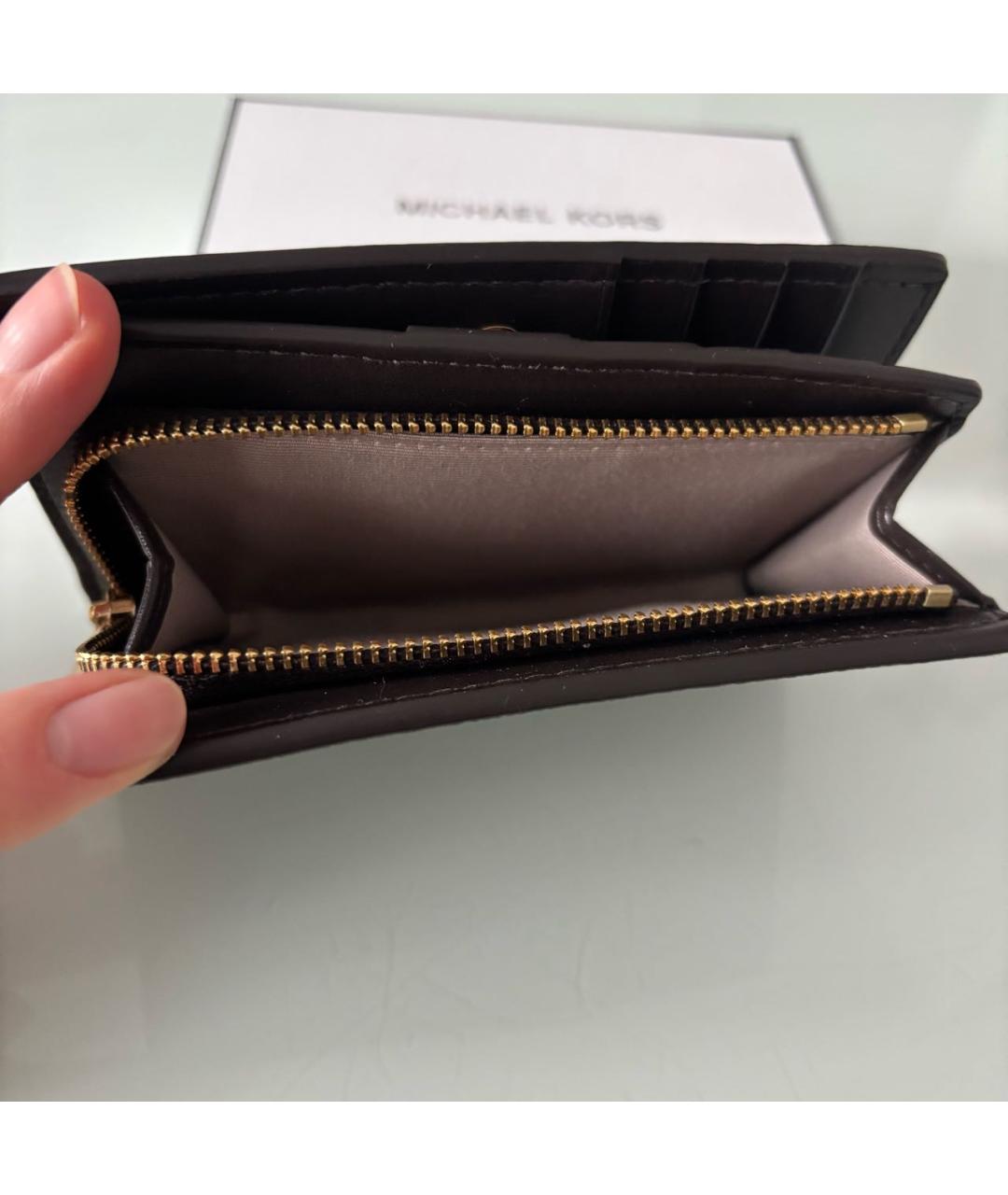 MICHAEL MICHAEL KORS Коричневый кожаный кошелек, фото 5
