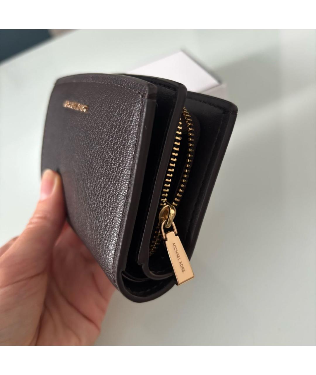 MICHAEL MICHAEL KORS Коричневый кожаный кошелек, фото 6