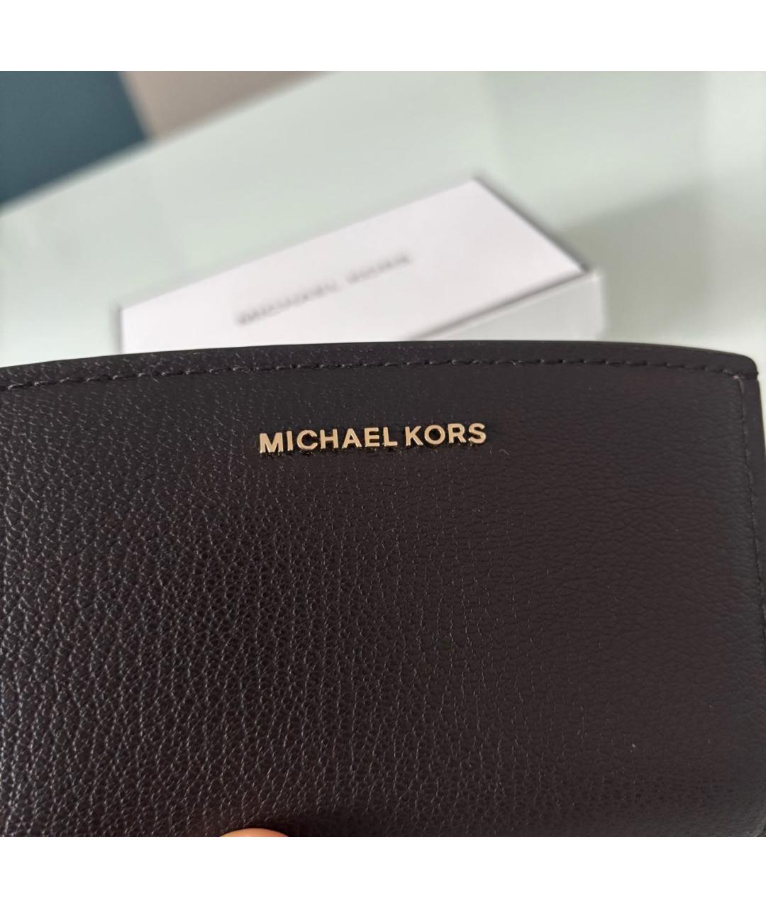 MICHAEL MICHAEL KORS Коричневый кожаный кошелек, фото 8