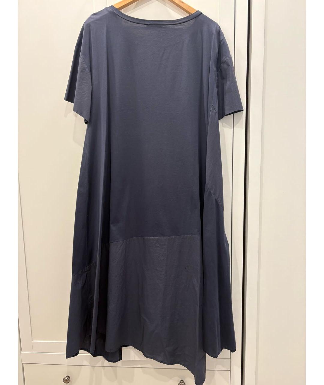 WEEKEND MAX MARA Темно-синее хлопковое повседневное платье, фото 2