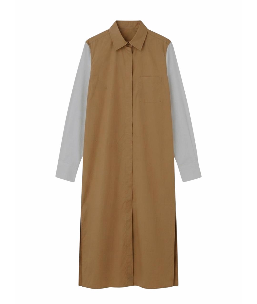 MAX MARA Бежевое хлопковое повседневное платье, фото 1