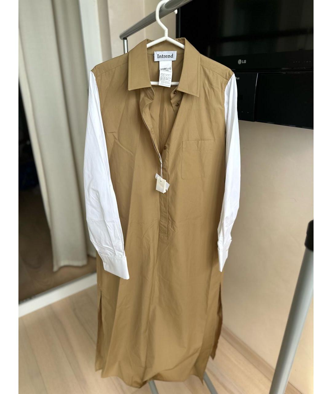 MAX MARA Бежевое хлопковое повседневное платье, фото 8