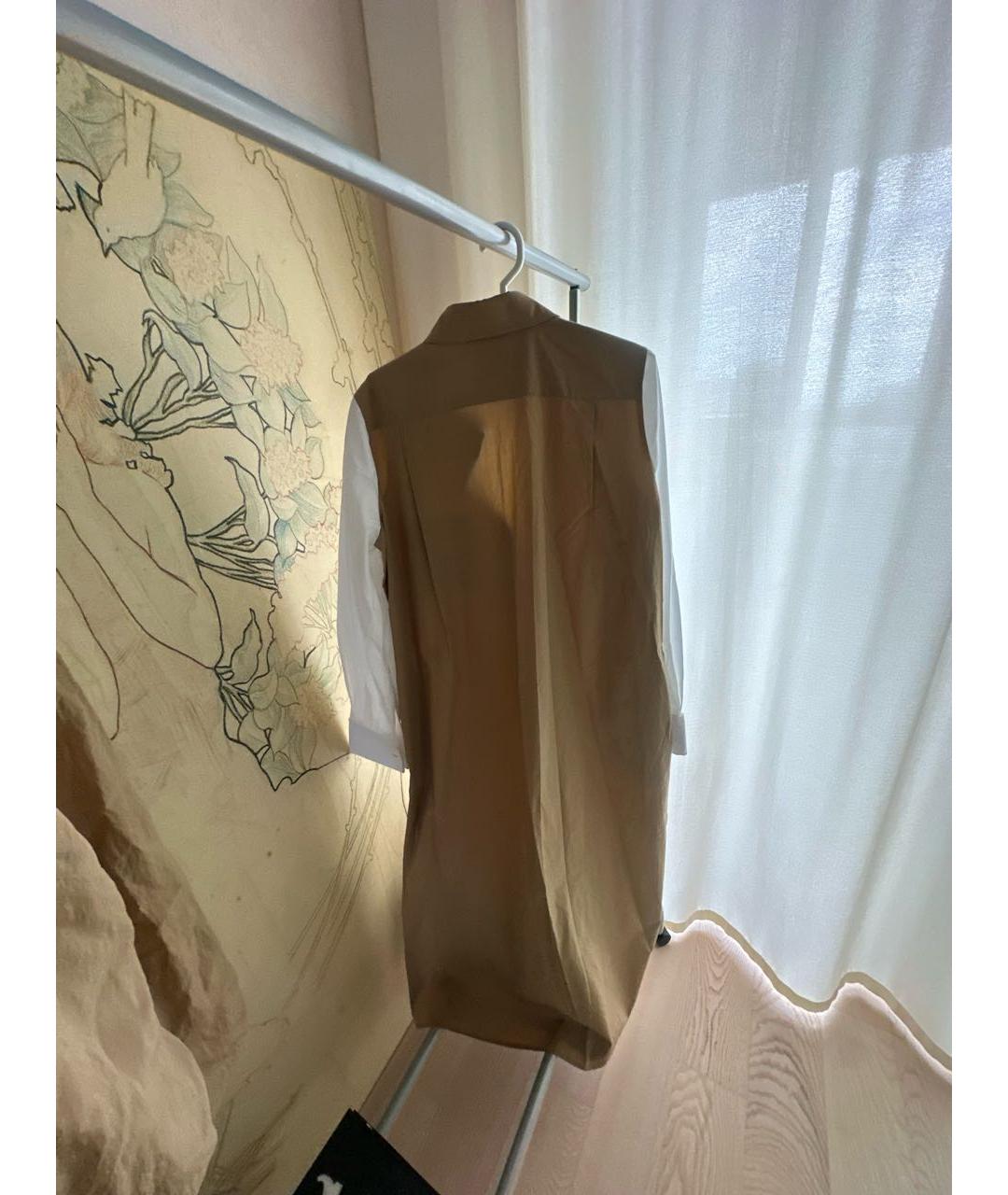 MAX MARA Бежевое хлопковое повседневное платье, фото 2
