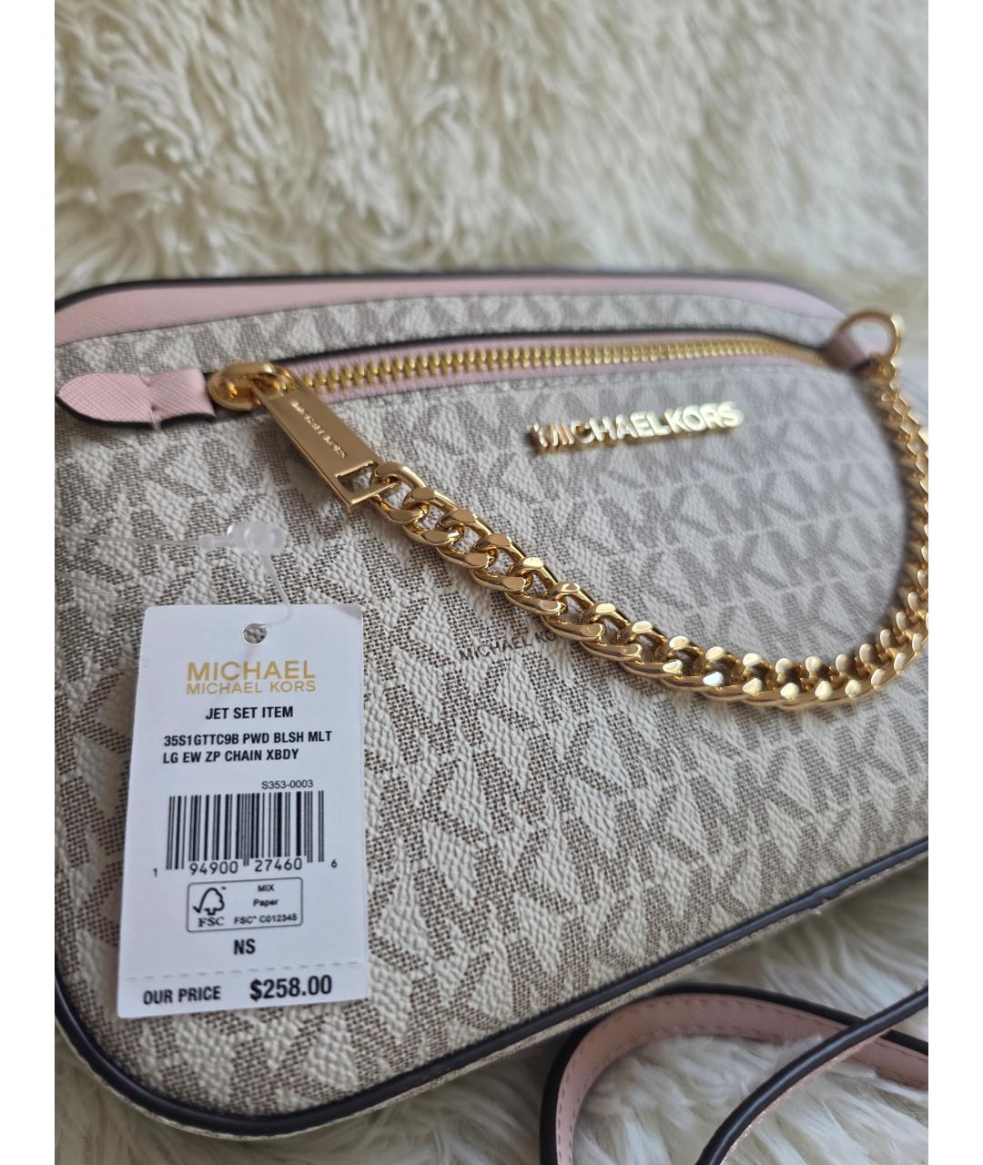 MICHAEL KORS Розовая канва сумка через плечо, фото 7