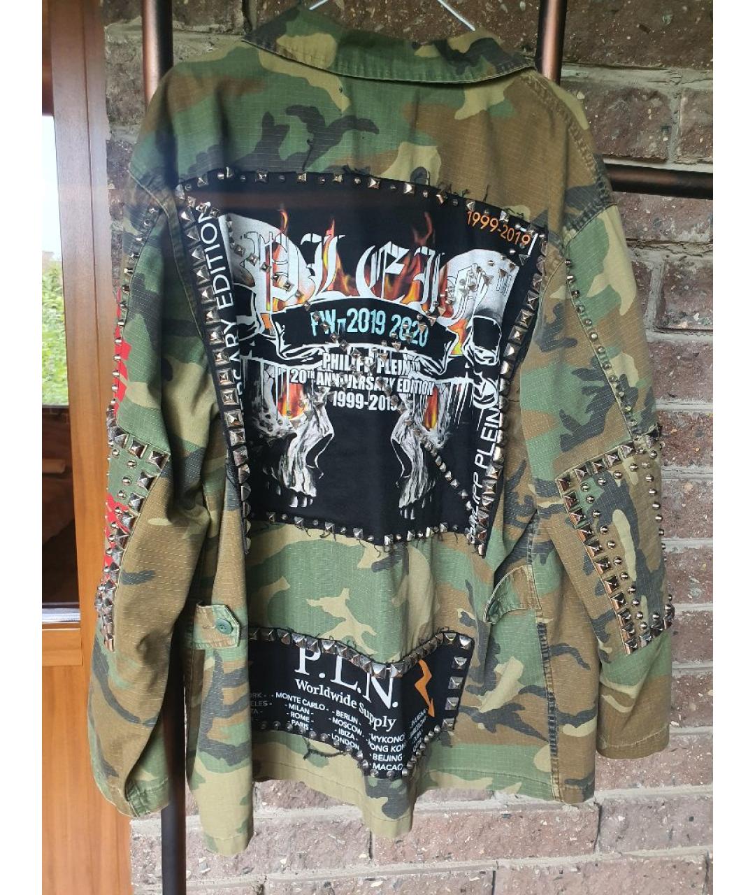 PHILIPP PLEIN Зеленая хлопковая куртка, фото 8