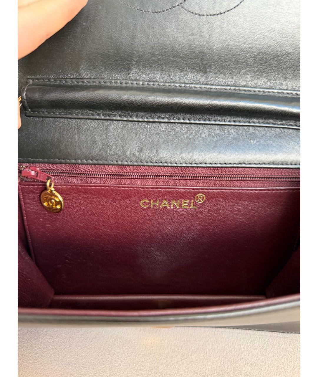 CHANEL Черная кожаная сумка через плечо, фото 8