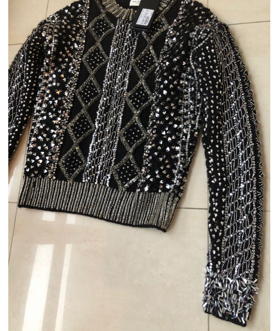 SAINT LAURENT Черный шерстяной джемпер / свитер, фото 4