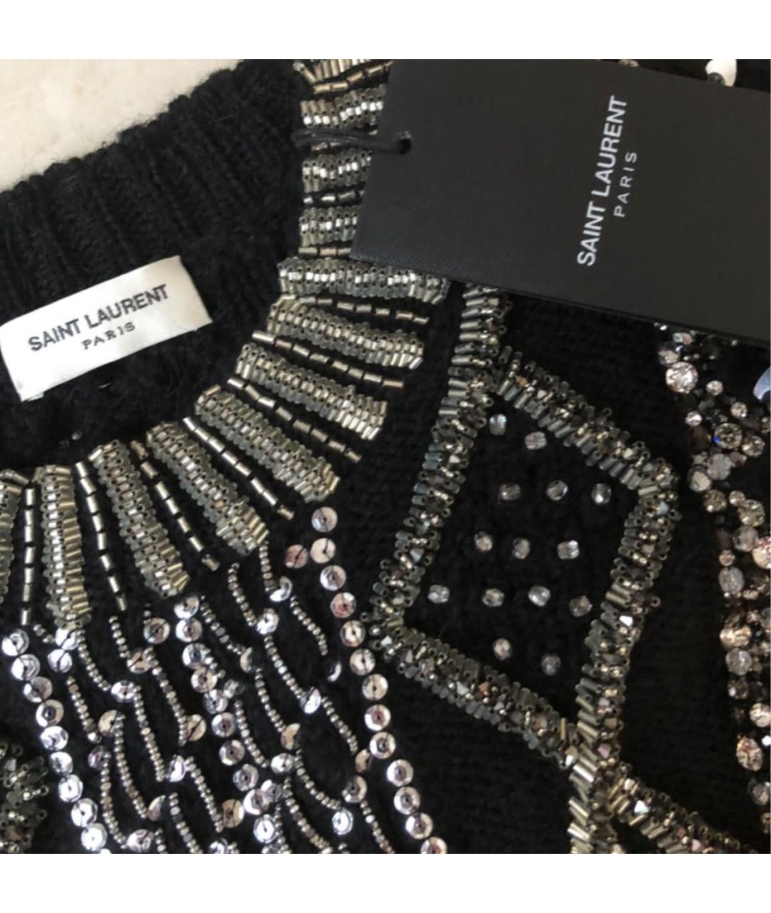 SAINT LAURENT Черный шерстяной джемпер / свитер, фото 3